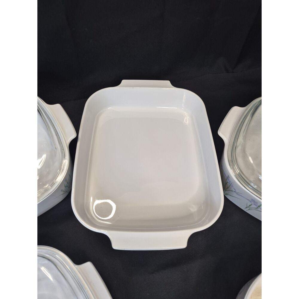 Corning Ware Shadow Iris Casserole Dishes Set Of 5 Dishes With 3 LIDS = 8 Pieces - Picture 6 of 16